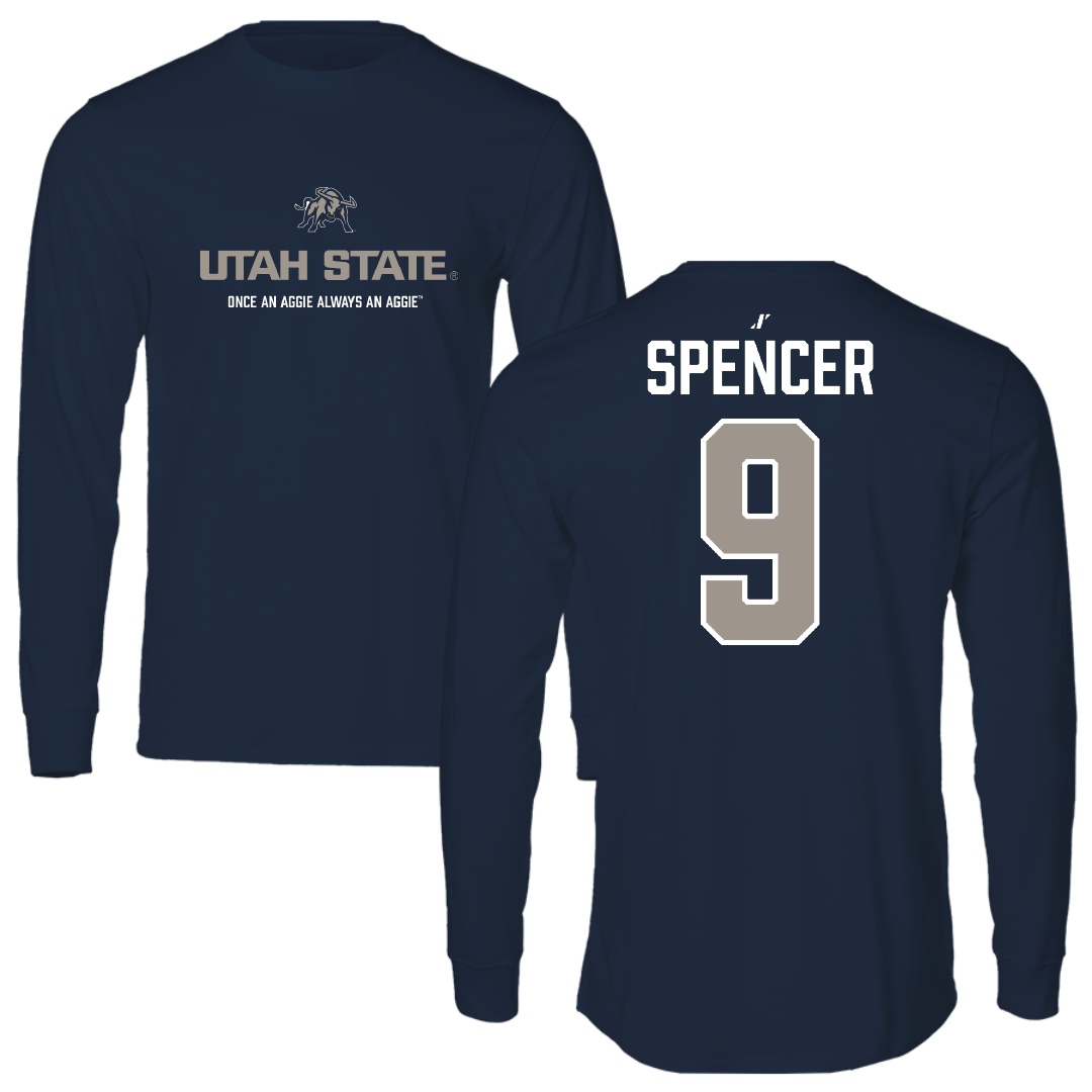 Utah State University Volleyball Navy General Long Sleeve - #9 Hailey Spencer
