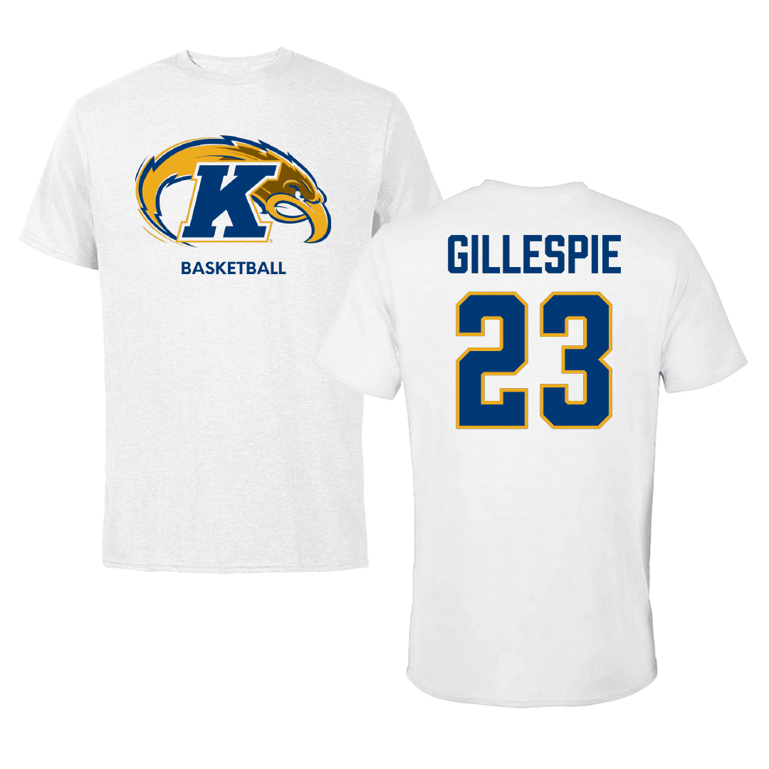 Kent State University Basketball (M) White Performance Tee - #23 Delrecco Gillespie
