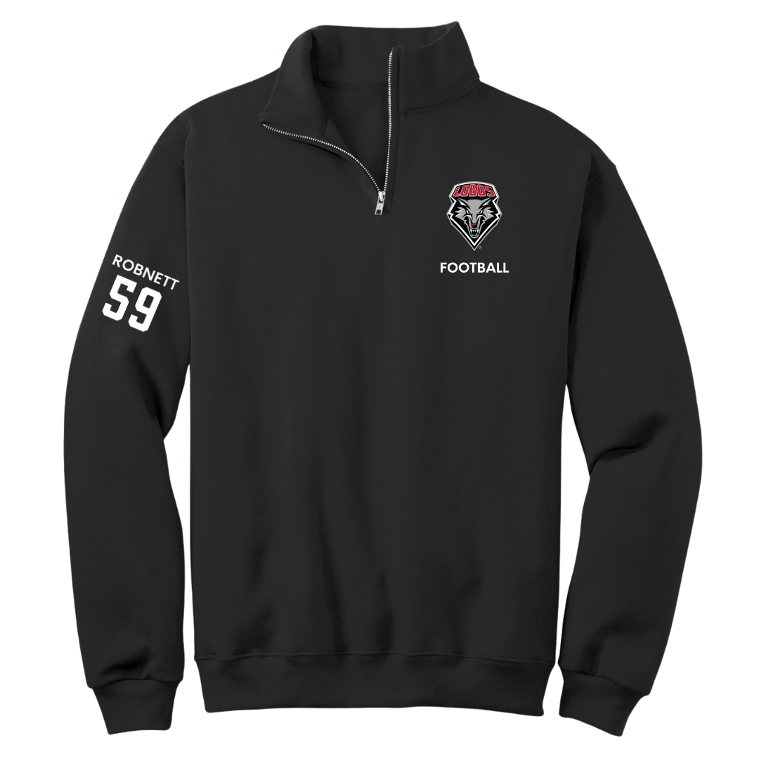 University of New Mexico Football Black Quarter-Zip - #59 Kaden Robnett