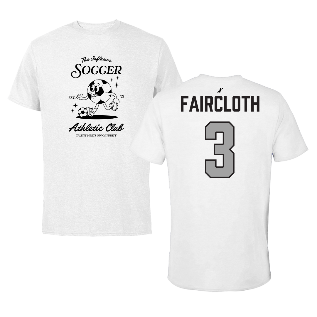 Soccer (W) White Influxer Athletic Club Tee - #3 Rowan Faircloth