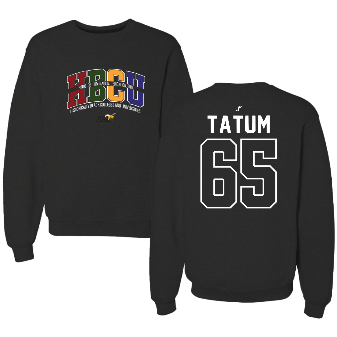 Alabama State University Football Black HBCU Crewneck - #65 Jvyon Tatum