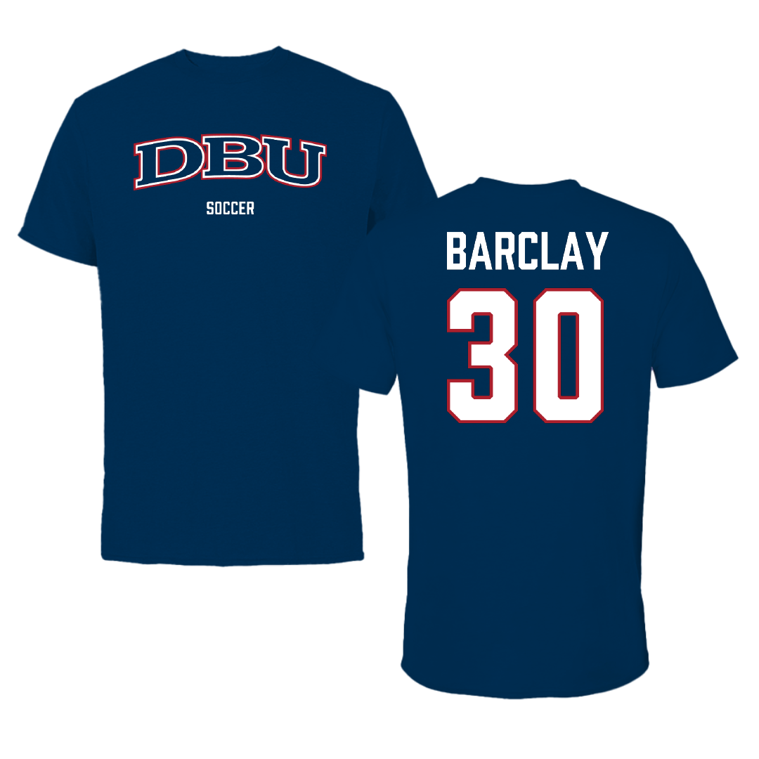 Dallas Baptist University Soccer (W) Navy Performance Tee - #30 Paige Barclay
