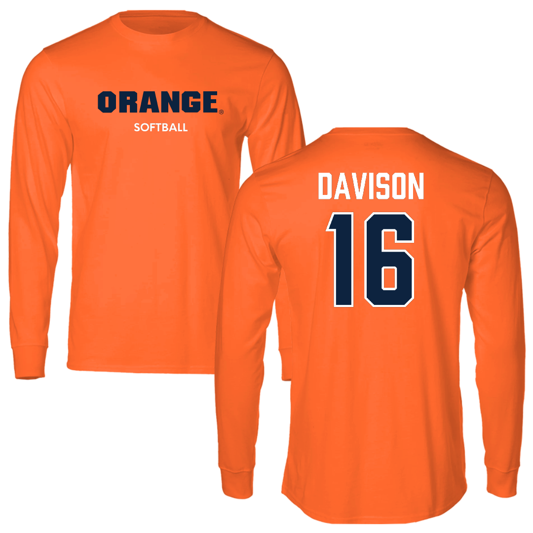 Syracuse University Softball Orange Long Sleeve - #16 Taylor Davison