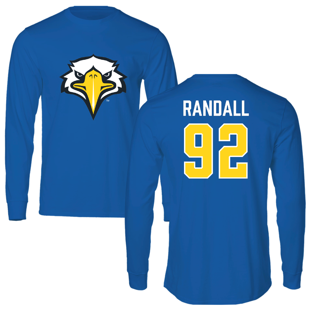 Morehead State University Football Blue Performance Long Sleeve - #92 Hans Randall