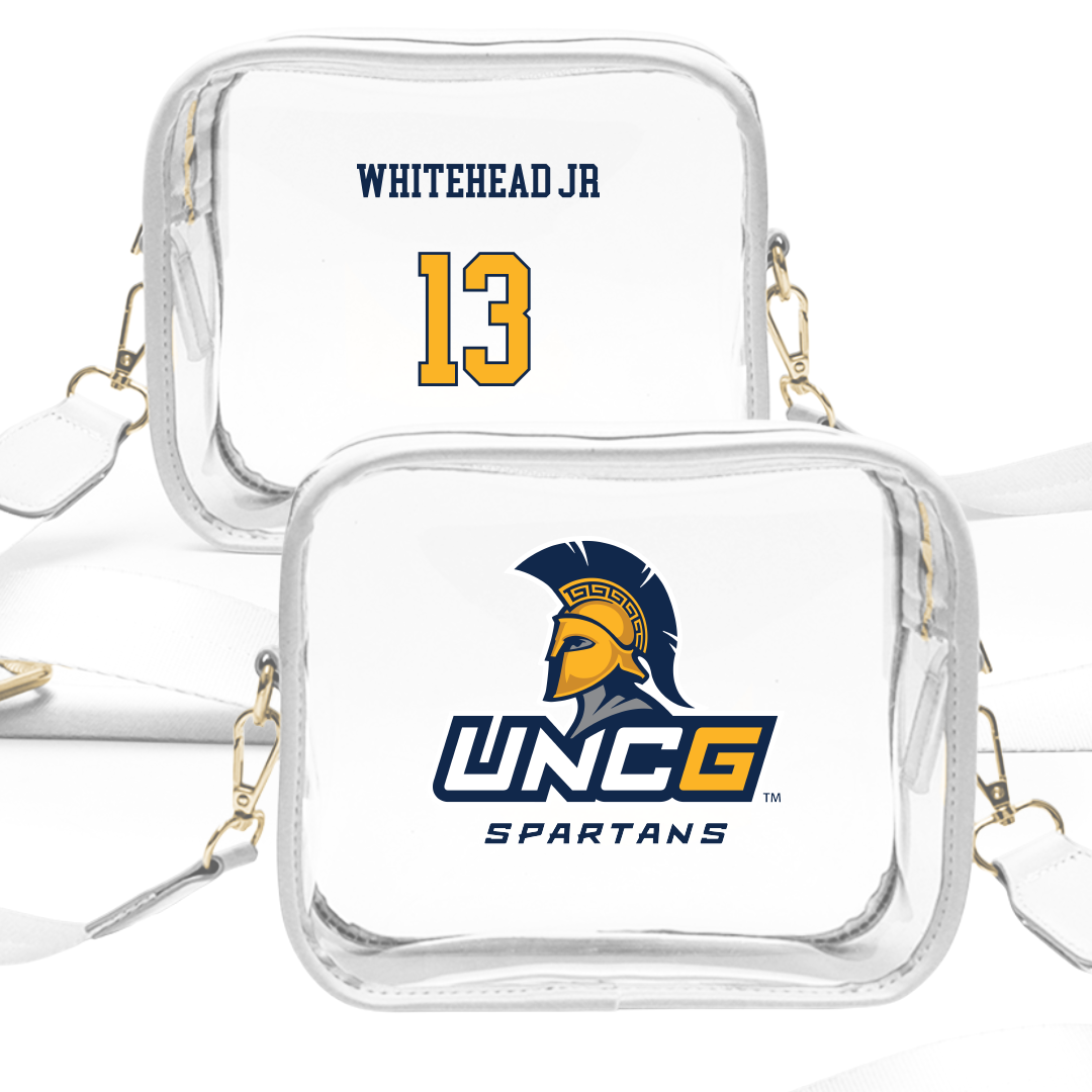 UNC Greensboro Basketball (M) White Clear Stadium Bag - #13 Donald Whitehead Jr