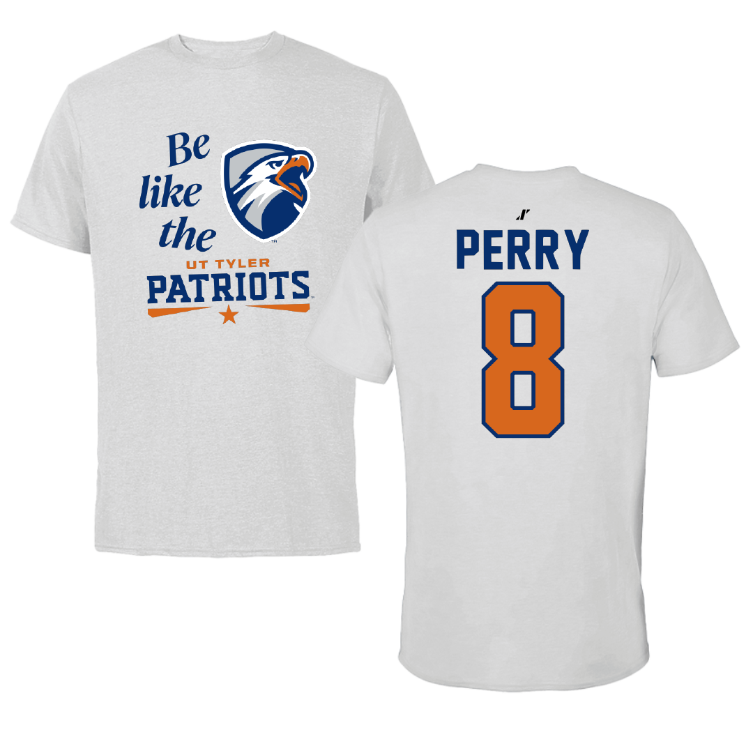 The University of Texas at Tyler Volleyball Light Gray Be Like Us Performance Tee - #8 Autumn Perry