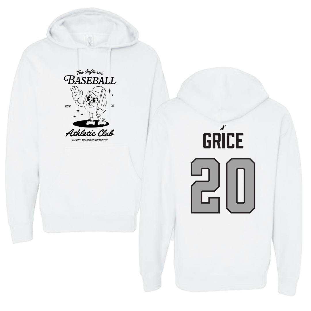 Baseball White Influxer Athletic Club Hoodie - #20 Dylan Grice
