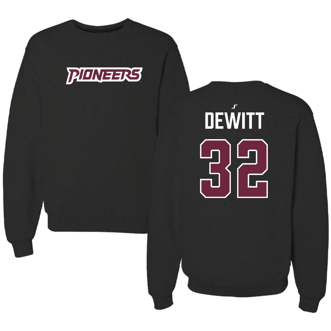 Texas Woman's University Soccer (W) Black Crewneck - #32 Iris DeWitt