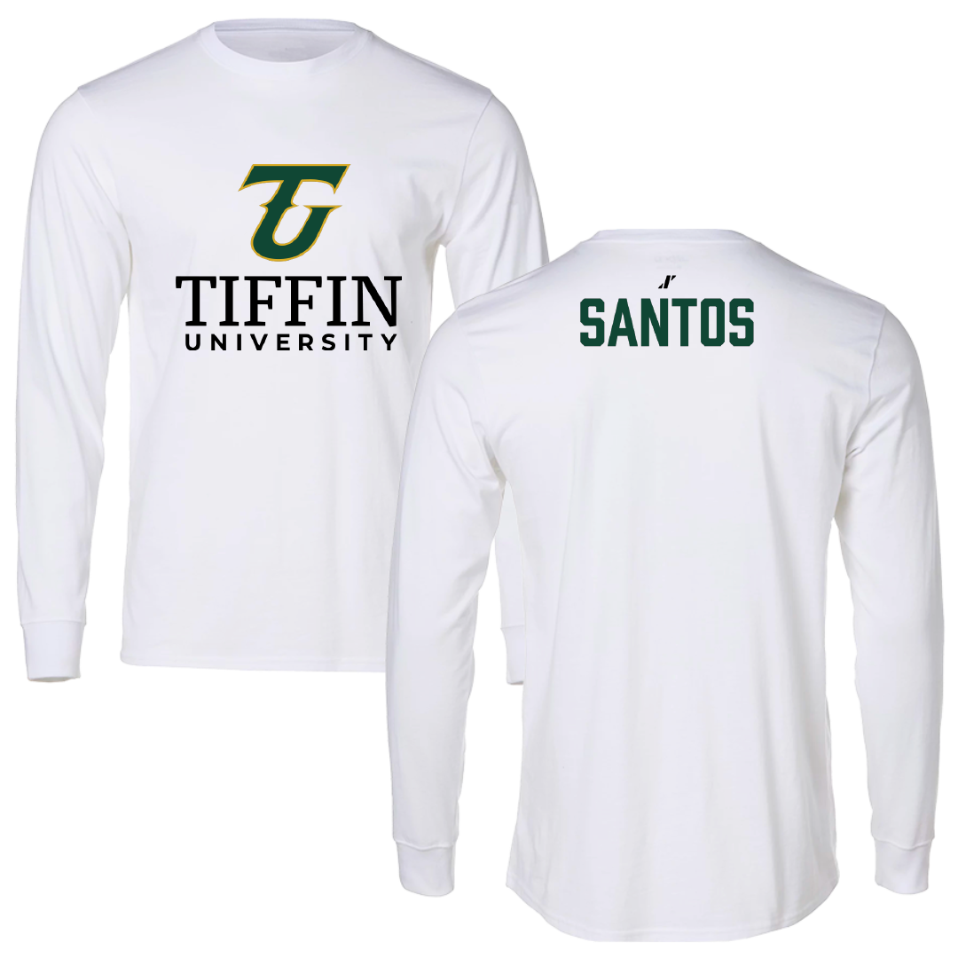 Tiffin University Wrestling White Performance Long Sleeve - Brecklyn Santos