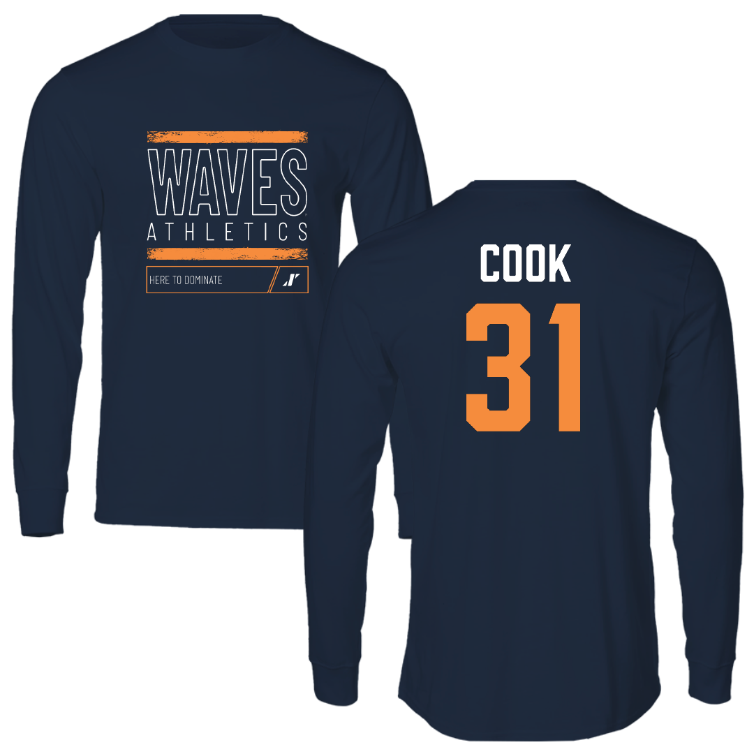 Pepperdine University Baseball Navy Dominate Performance Long Sleeve - #31 Danny Cook