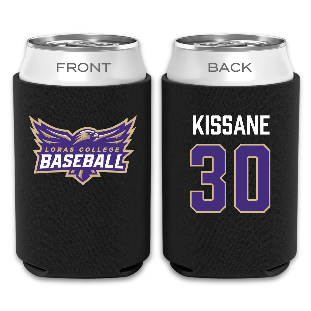 Loras College Baseball Black Can Cooler - #30 Colin Kissane