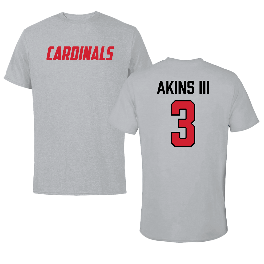 Wheeling University Baseball Sport Gray Tee - #3 Lamont Akins III