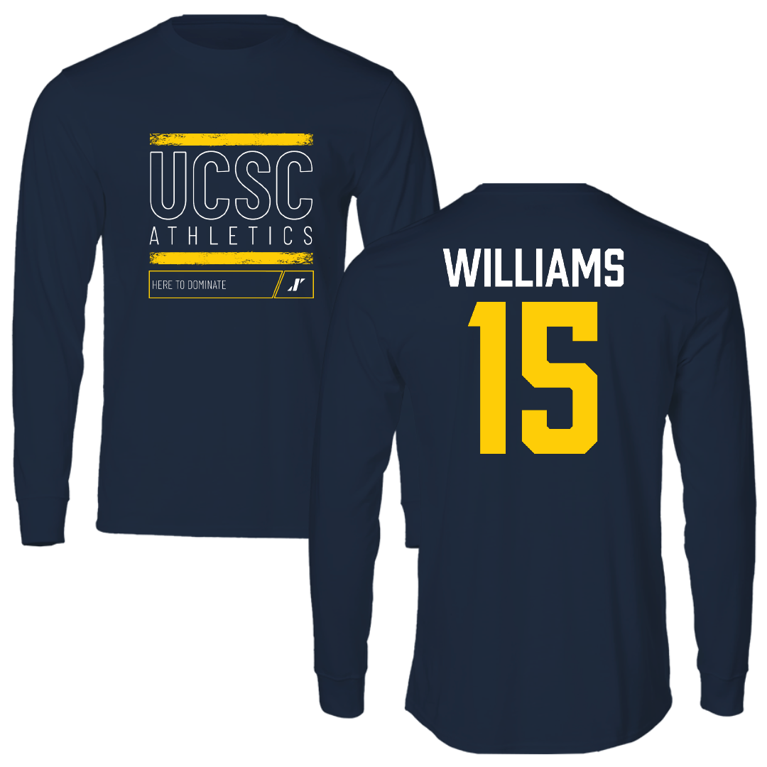 University of California-Santa Cruz Volleyball Navy Dominate Long Sleeve - #15 Ryan Williams