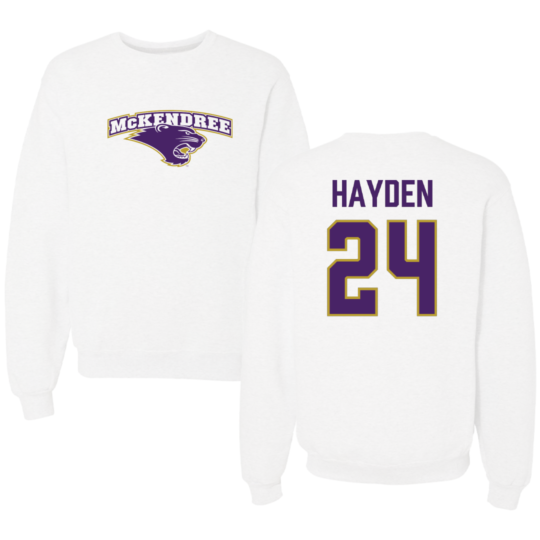 McKendree University Lacrosse White Crewneck - #24 Amber Hayden
