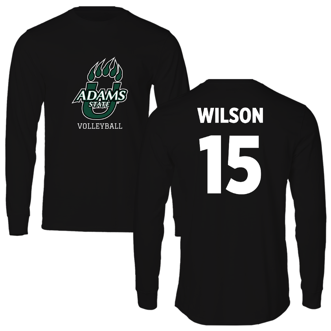 Adams State University Volleyball Black State Performance Long Sleeve - #15 Makylee Wilson