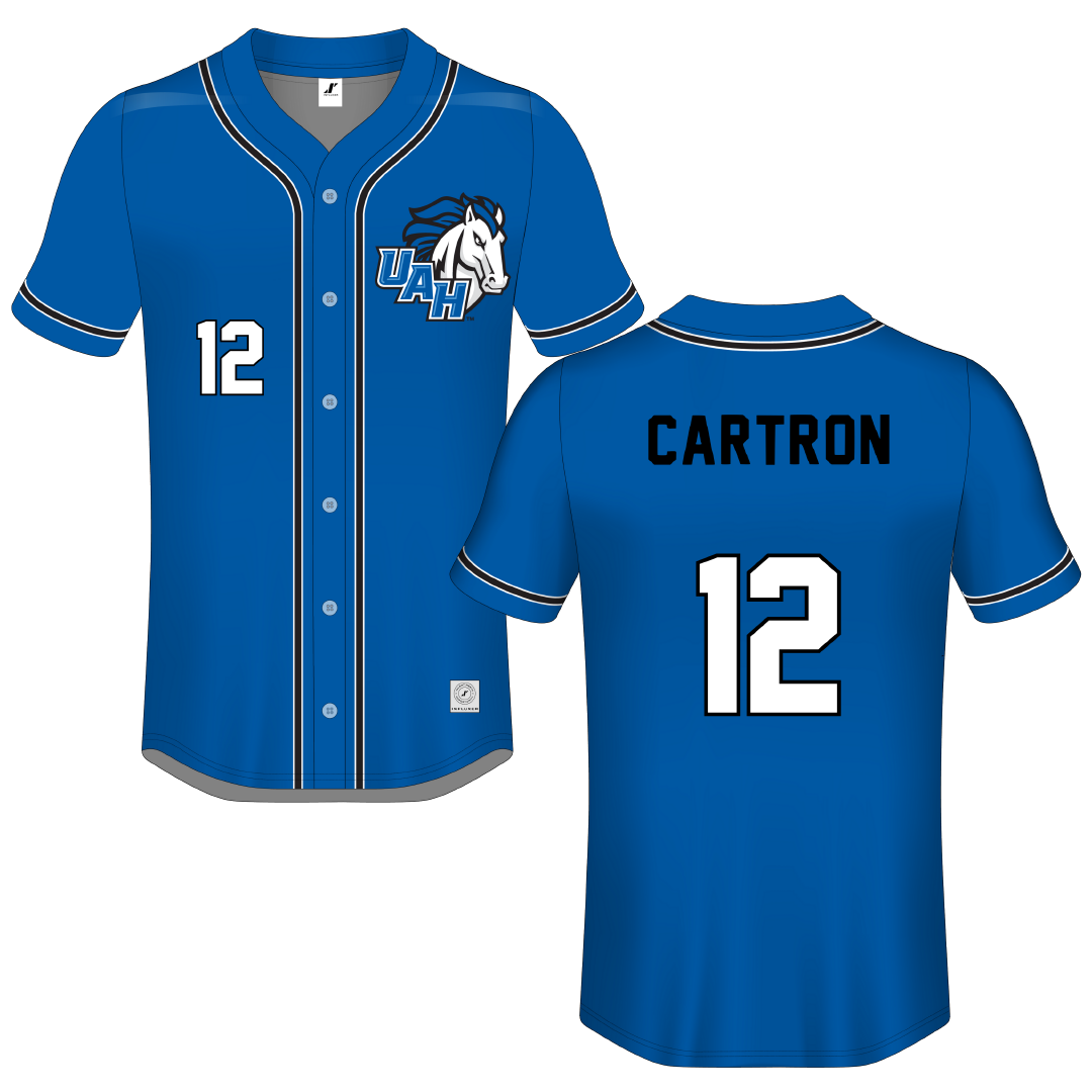 Huntsville Blue Button-Down Jersey - #12 Maddie Cartron