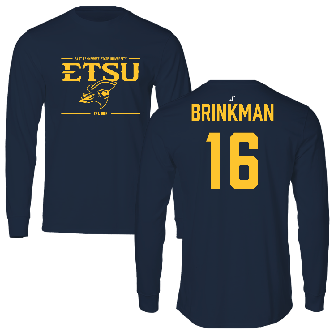 East Tennessee State University Volleyball Navy General Performance Long Sleeve - #16 Malia Brinkman