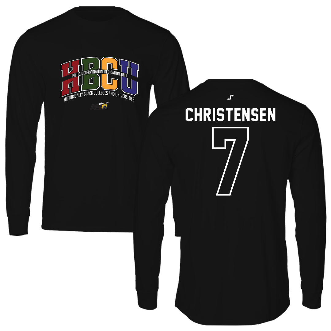 Alabama State University Baseball Black HBCU Performance Long Sleeve - #7 Jaxon Christensen