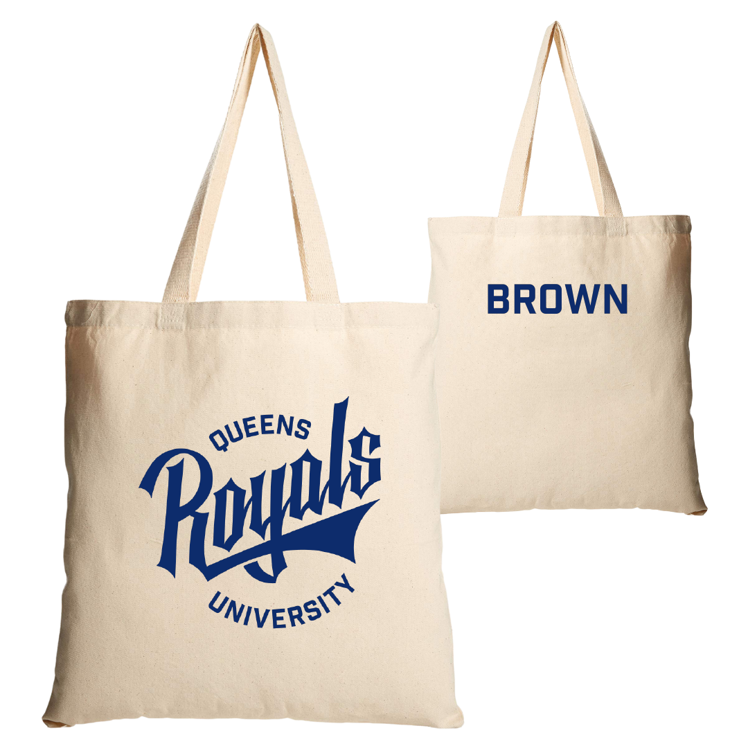 Queens University of Charlotte TF and XC Tan Canvas Tote Bag - Jada Brown