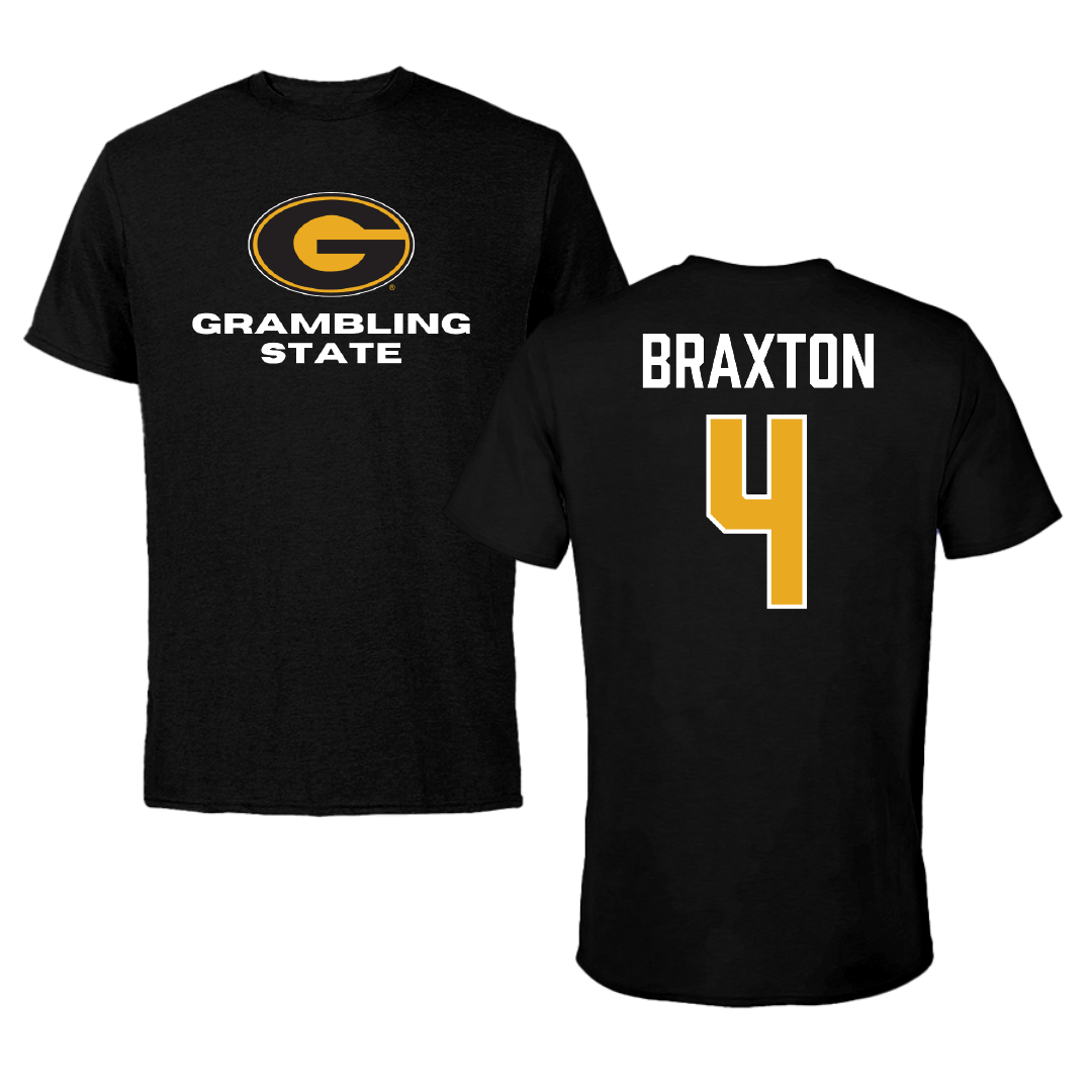 Grambling State University Baseball Black Tee - #4 Dillon Braxton
