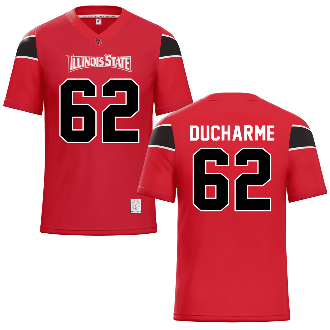 Illinois State University Red Football Jersey - #62 Hunter Ducharme