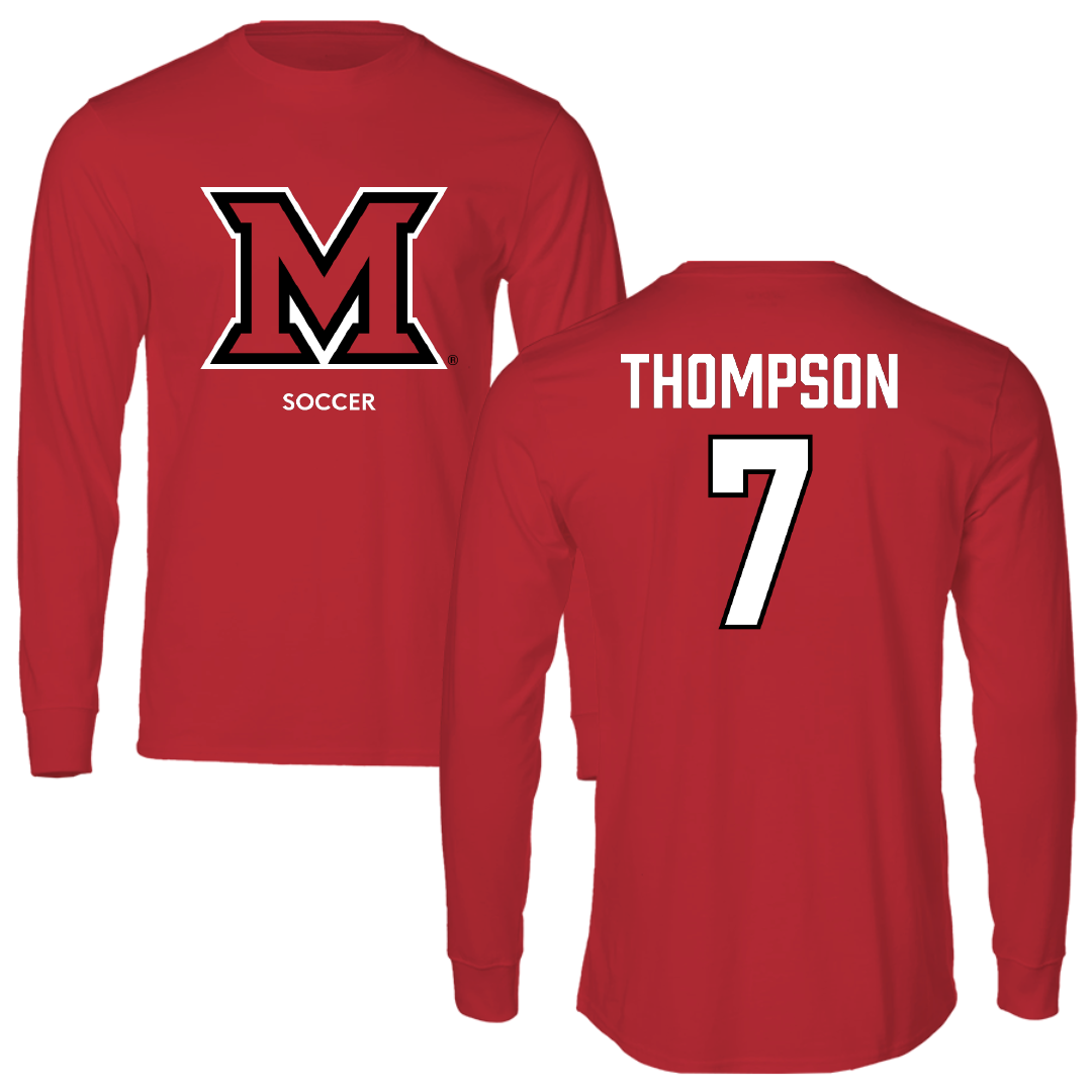 Miami University (Ohio) Soccer (W) Red Performance Long Sleeve - #7 Sydney Thompson