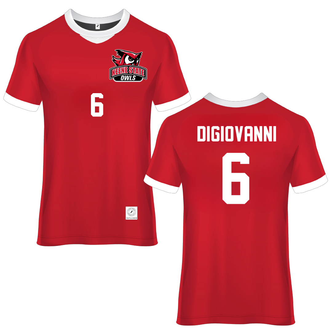 Keene State College Red Soccer Jersey - #6 Jack DiGiovanni
