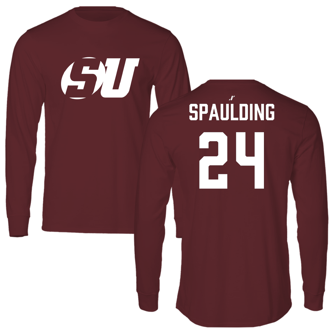 Schreiner University Football Maroon Long Sleeve - #24 Will Spaulding