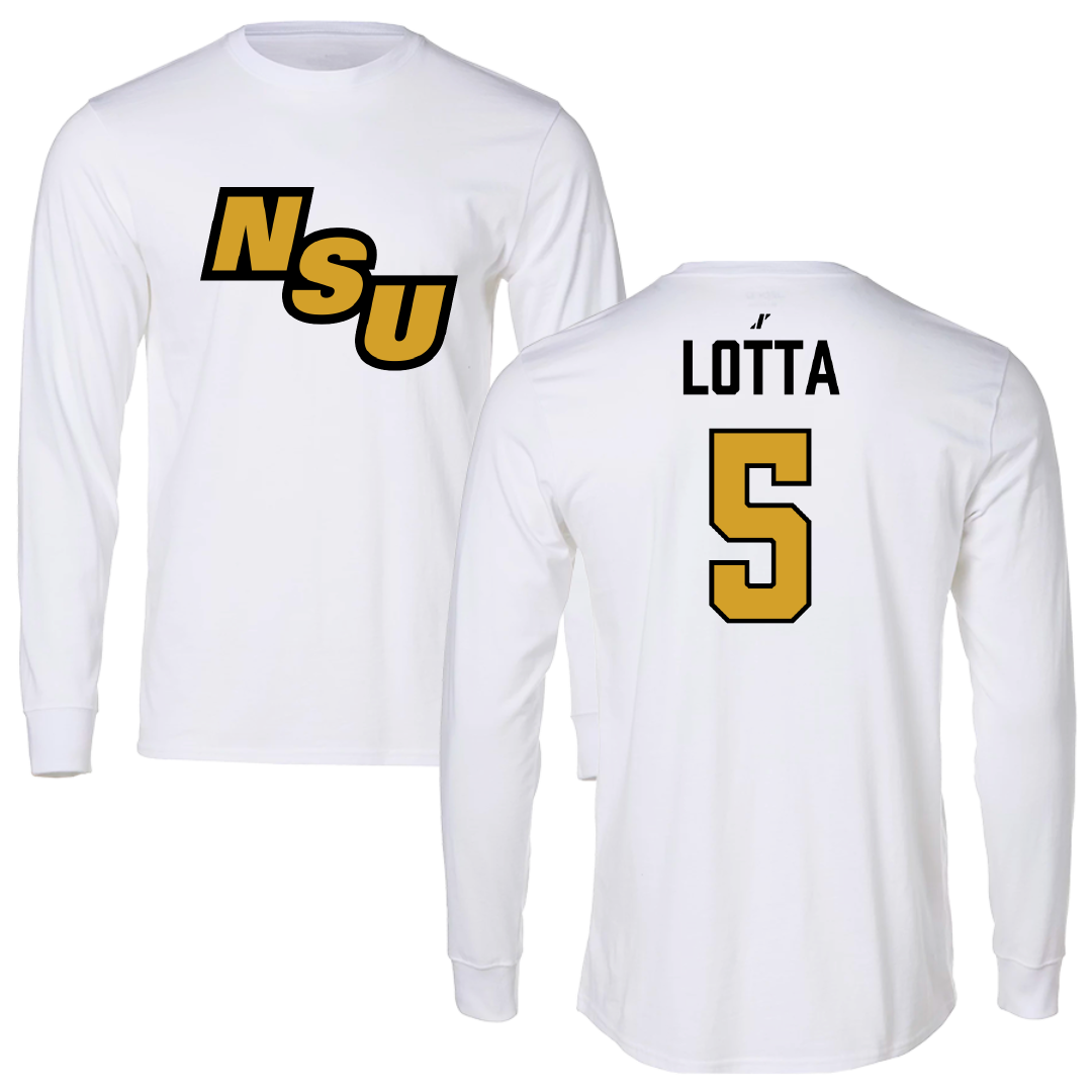 Nevada State University Flag Football (W) White Performance Long Sleeve - #5 Larissa Lotta