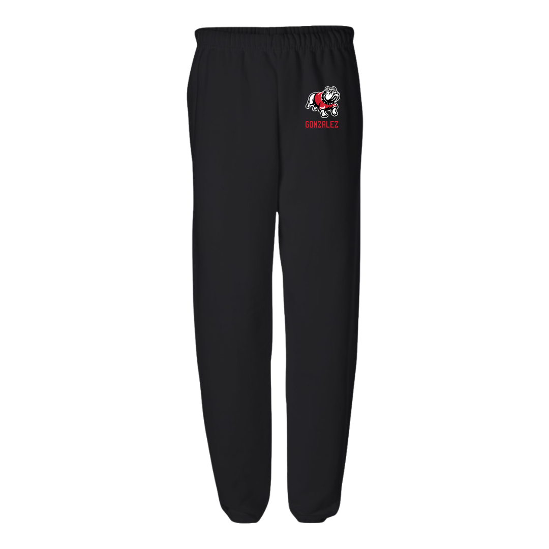 Gardner-Webb University Football Black Sweatpants - #58 Jose Gonzalez