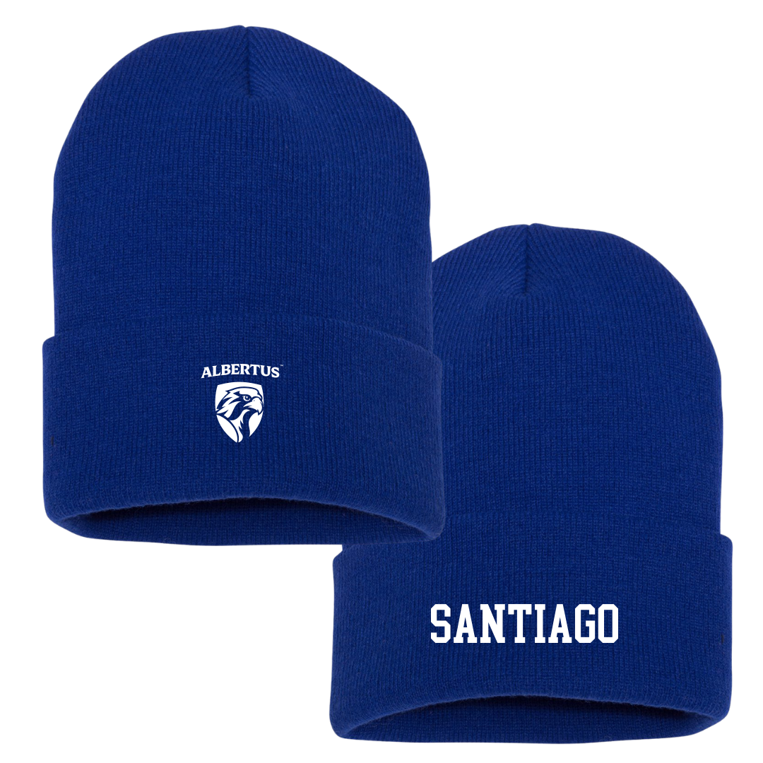 Albertus Magnus College Baseball Blue Beanie - Joshua Santiago