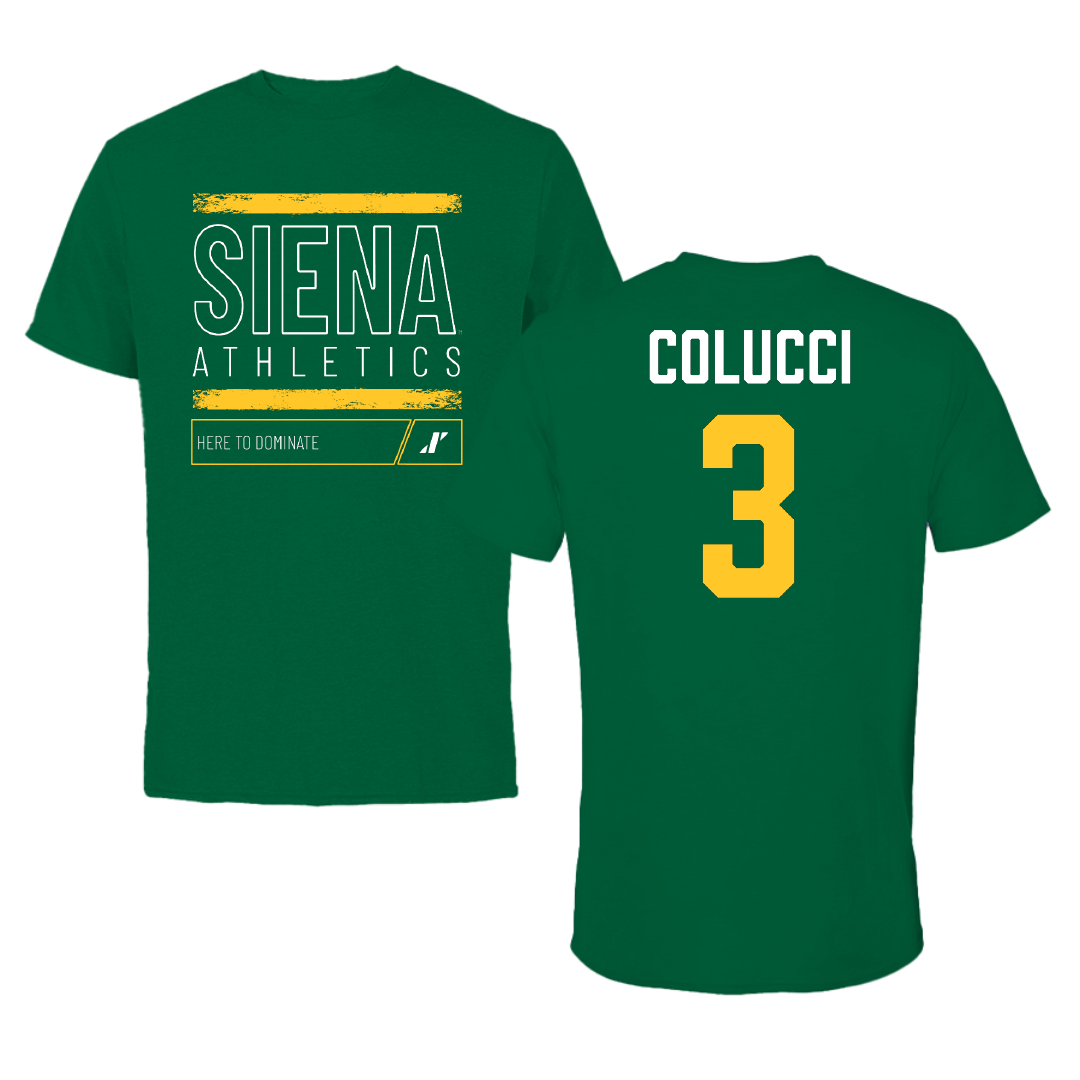 Siena University Softball Green Dominate Performance Tee - #3 Sophia Colucci