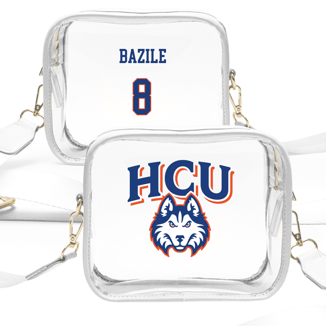 Houston Christian University Baseball White Clear Stadium Bag - #8 Walker Bazile