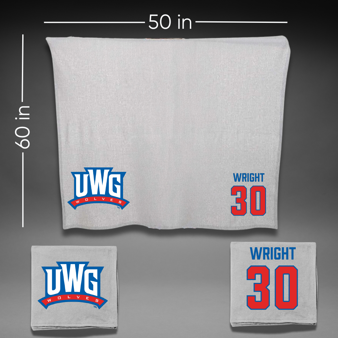 University of West Georgia Baseball Gray Blanket - #30 Zane Wright