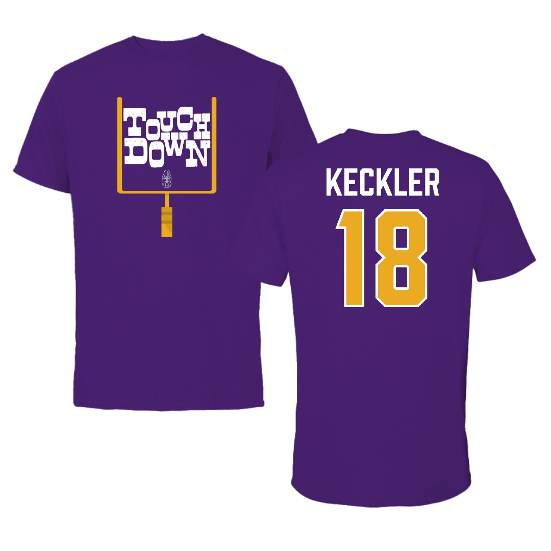 University at Albany Football Purple Touchdown Performance Tee - #18 Kyle Keckler