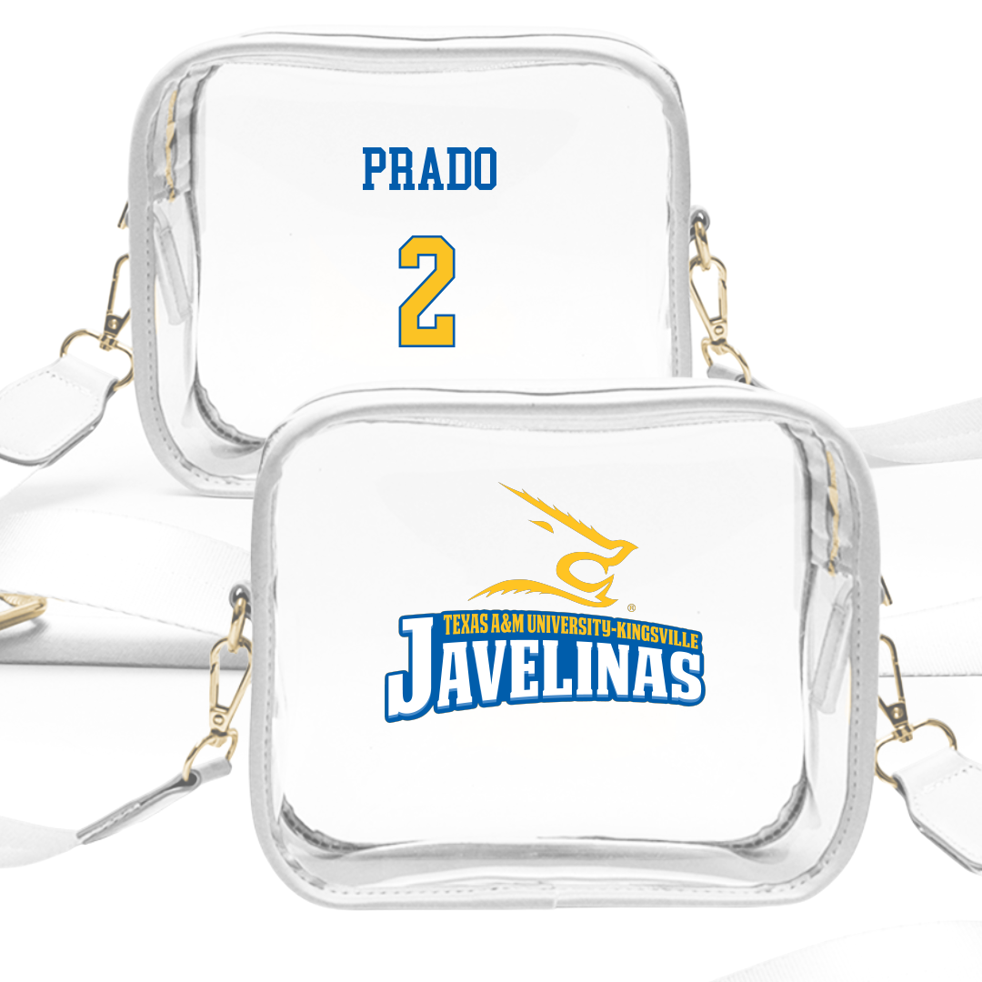 Texas A&M University-Kingsville Baseball White Clear Stadium Bag - #2 Joshua Prado