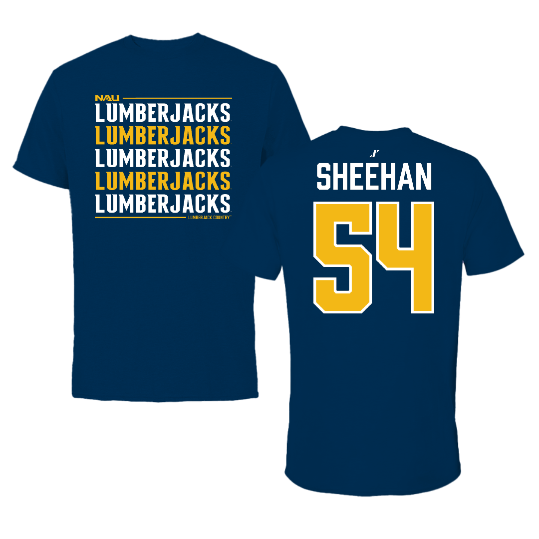 Northern Arizona University Football Navy General Performance Tee - #54 Cooper Sheehan