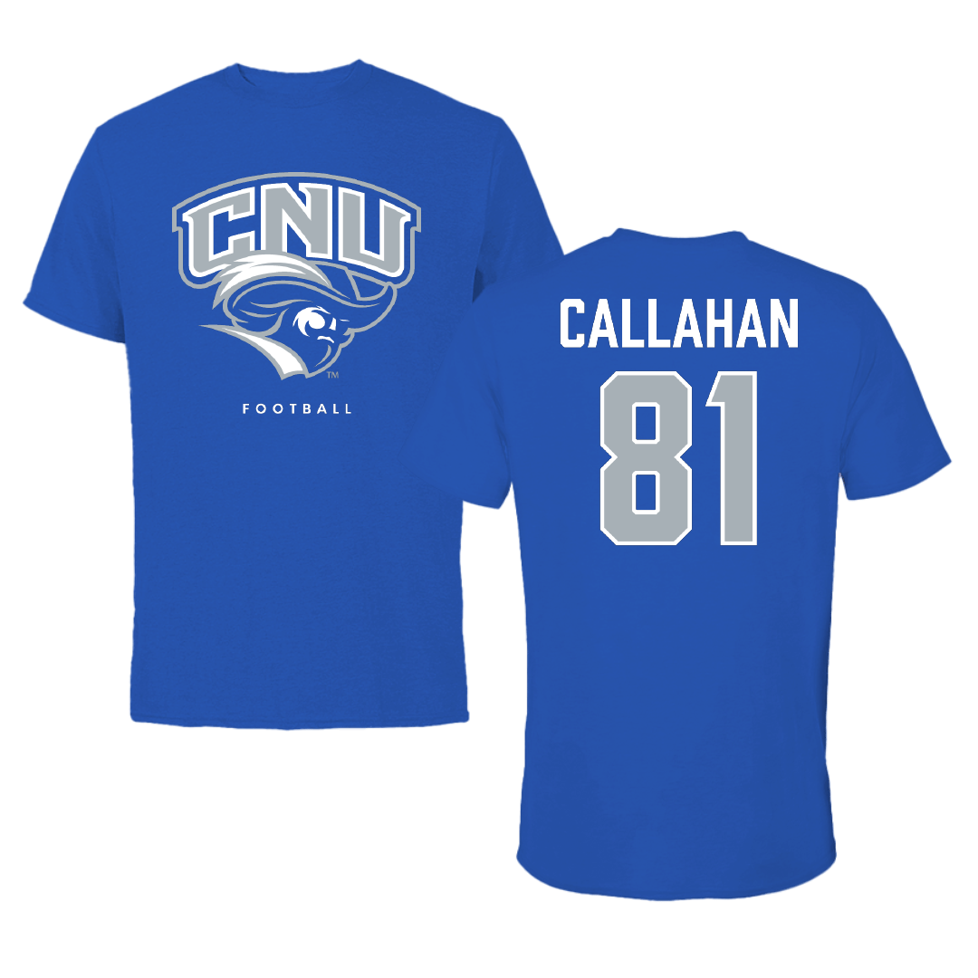 Christopher Newport University Football Blue Tee - #81 Jordan Callahan