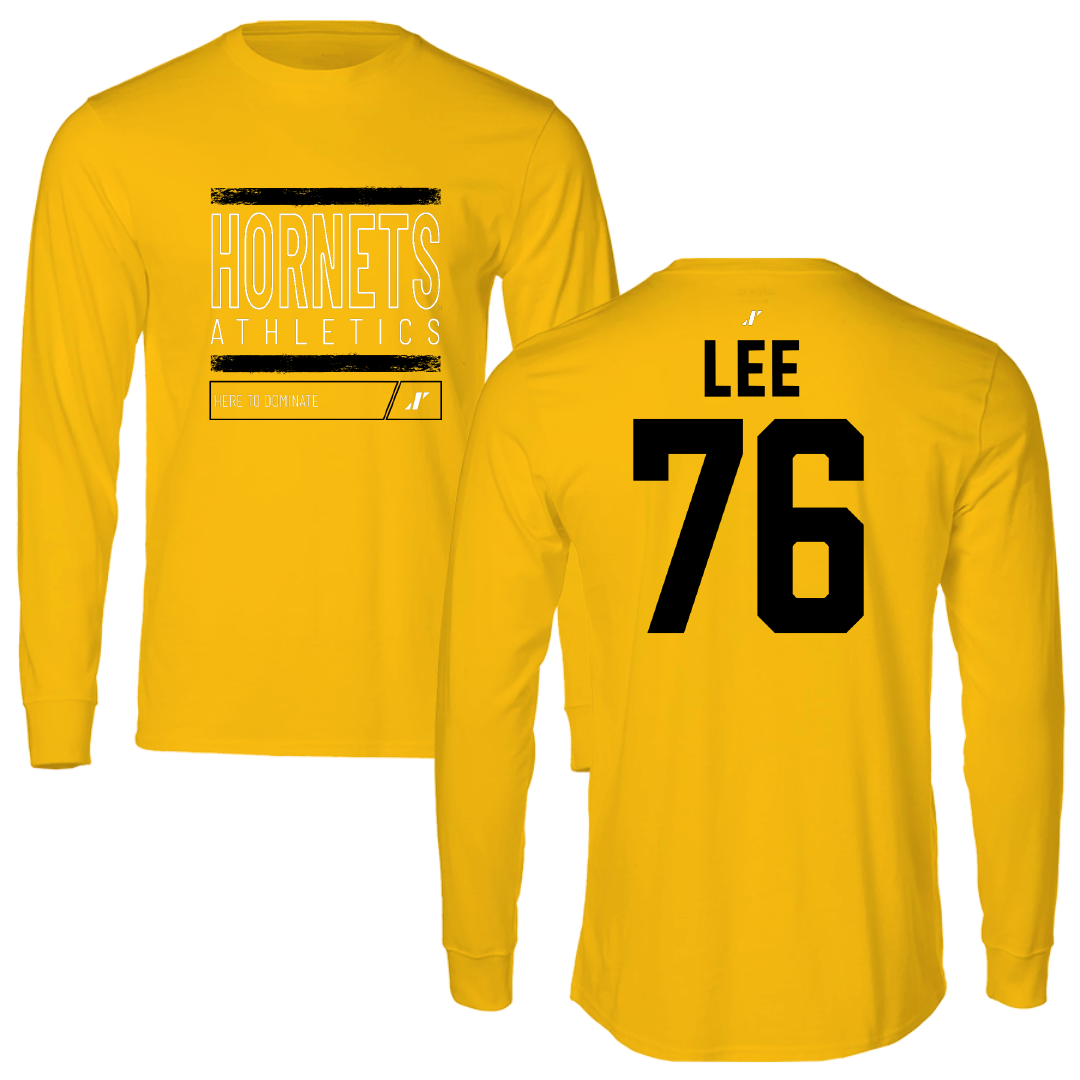 Alabama State University Football Gold Dominate Long Sleeve - #76 Marvin Lee