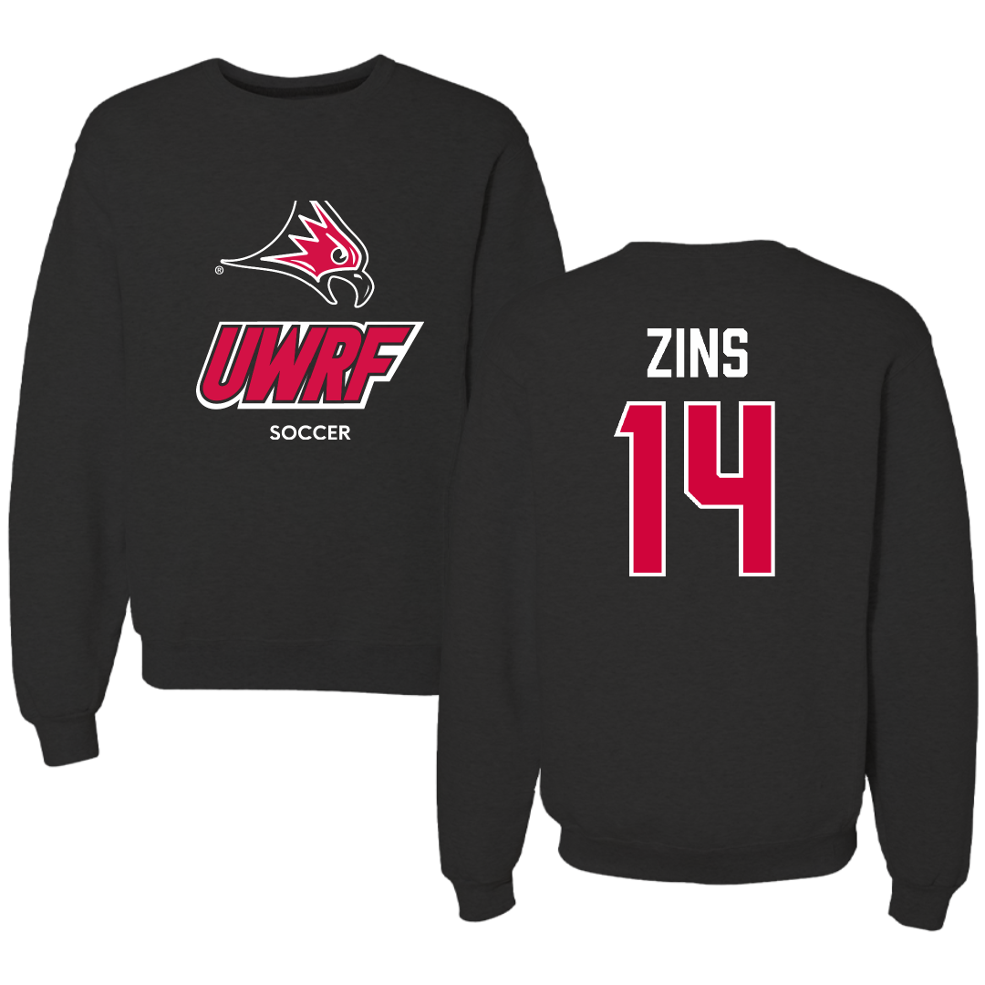 University of Wisconsin-River Falls Soccer (W) Black Crewneck - #14 Macy Zins