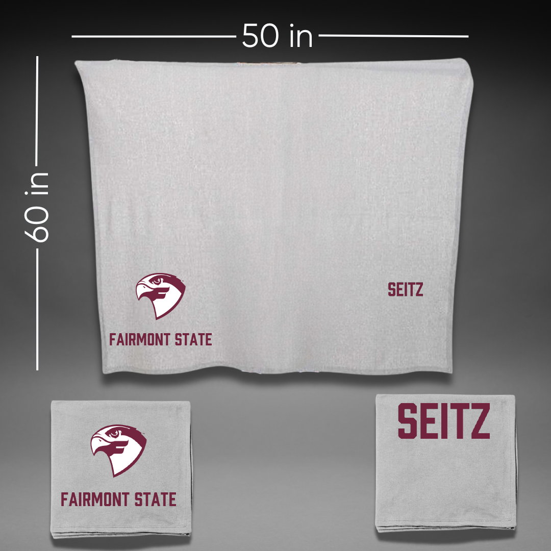 Fairmont State University Swimming & Diving Gray Blanket - Josh Seitz