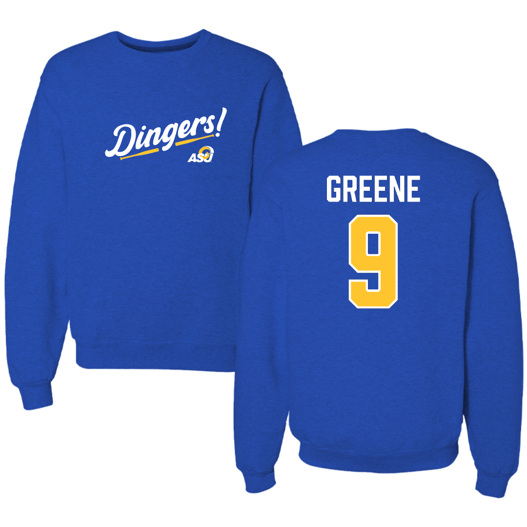Angelo State University Baseball Blue Dingers Crewneck - #9 Tate Greene