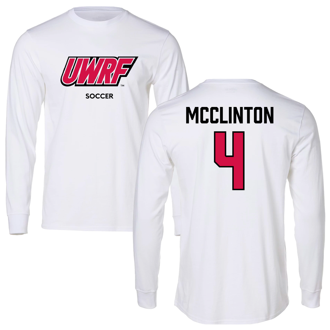 University of Wisconsin-River Falls Soccer (W) White Performance Long Sleeve - #4 Aliviah McClinton