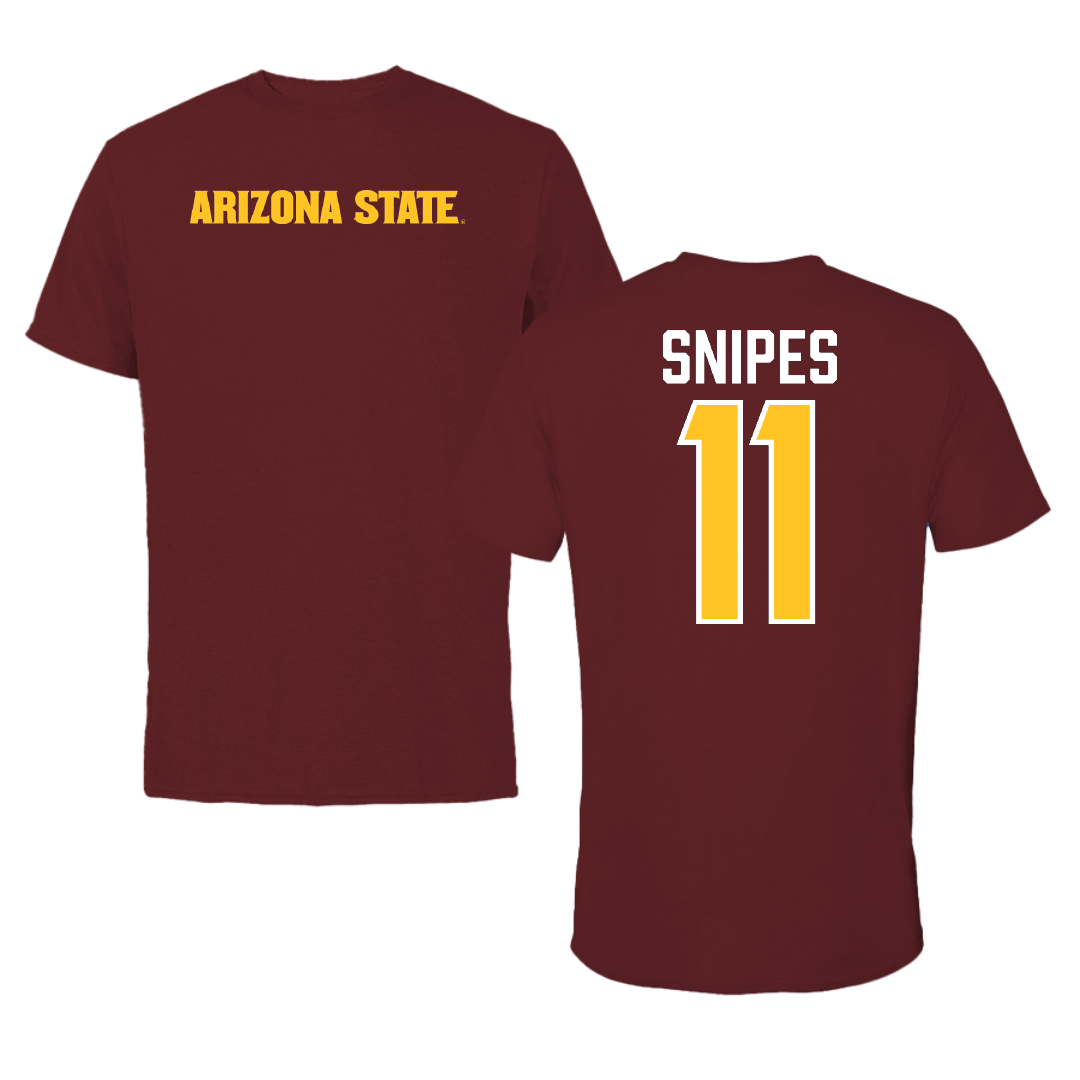 Arizona State University Beach Volleyball Maroon Performance Tee - #11 Elsa Snipes