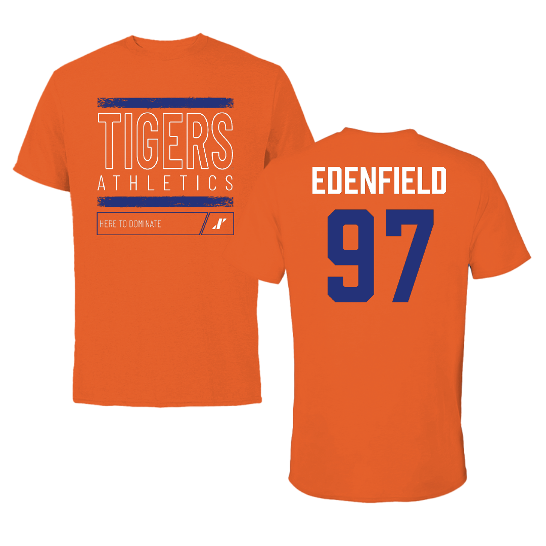 Savannah State University Football Orange Dominate Performance Tee - #97 Lucas Edenfield