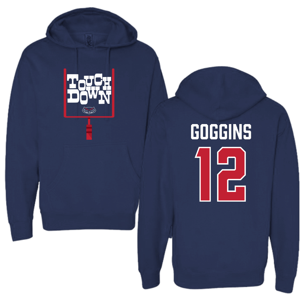 Florida Atlantic University Football Navy Touchdown Hoodie - #12 Cameron Goggins