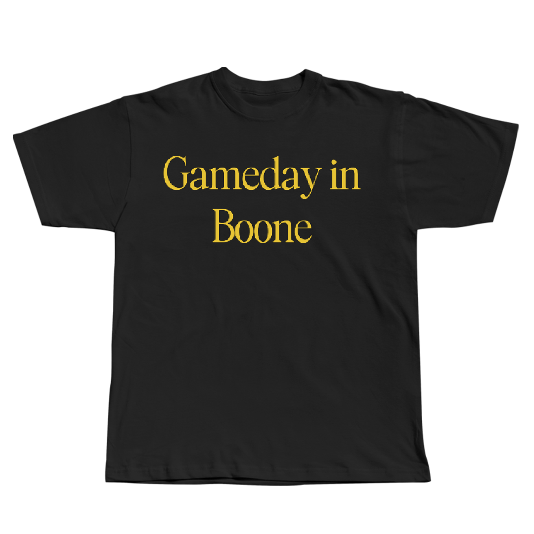 Appalachian State University Ice Hockey (M) Black Gameday Tee - #74 Paul Kerlin