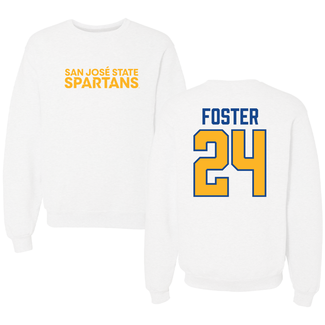 San Jose State University Volleyball White Crewneck - #24 Naima Foster