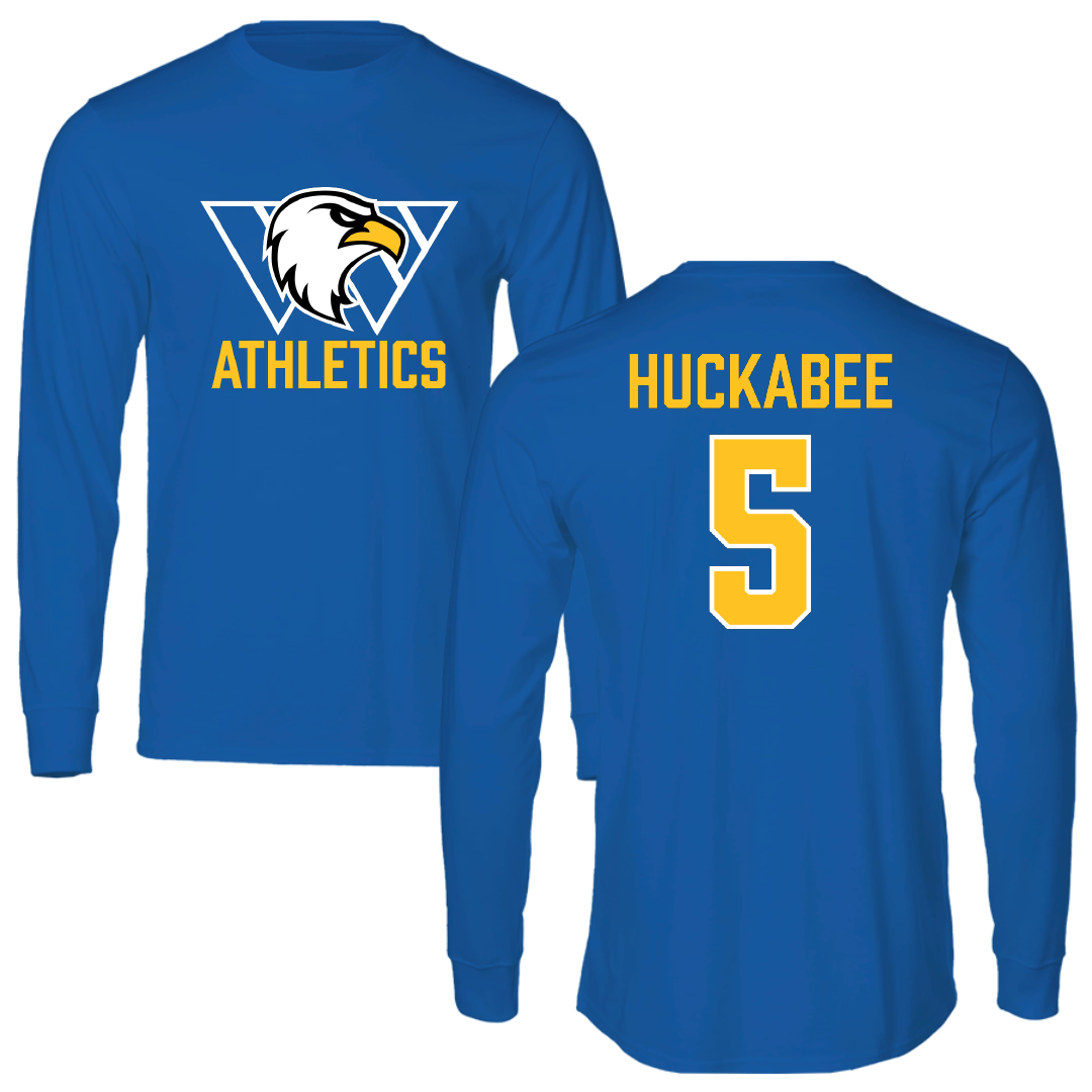 Williams Baptist University Softball Blue Performance Long Sleeve - #5 Olivia Huckabee