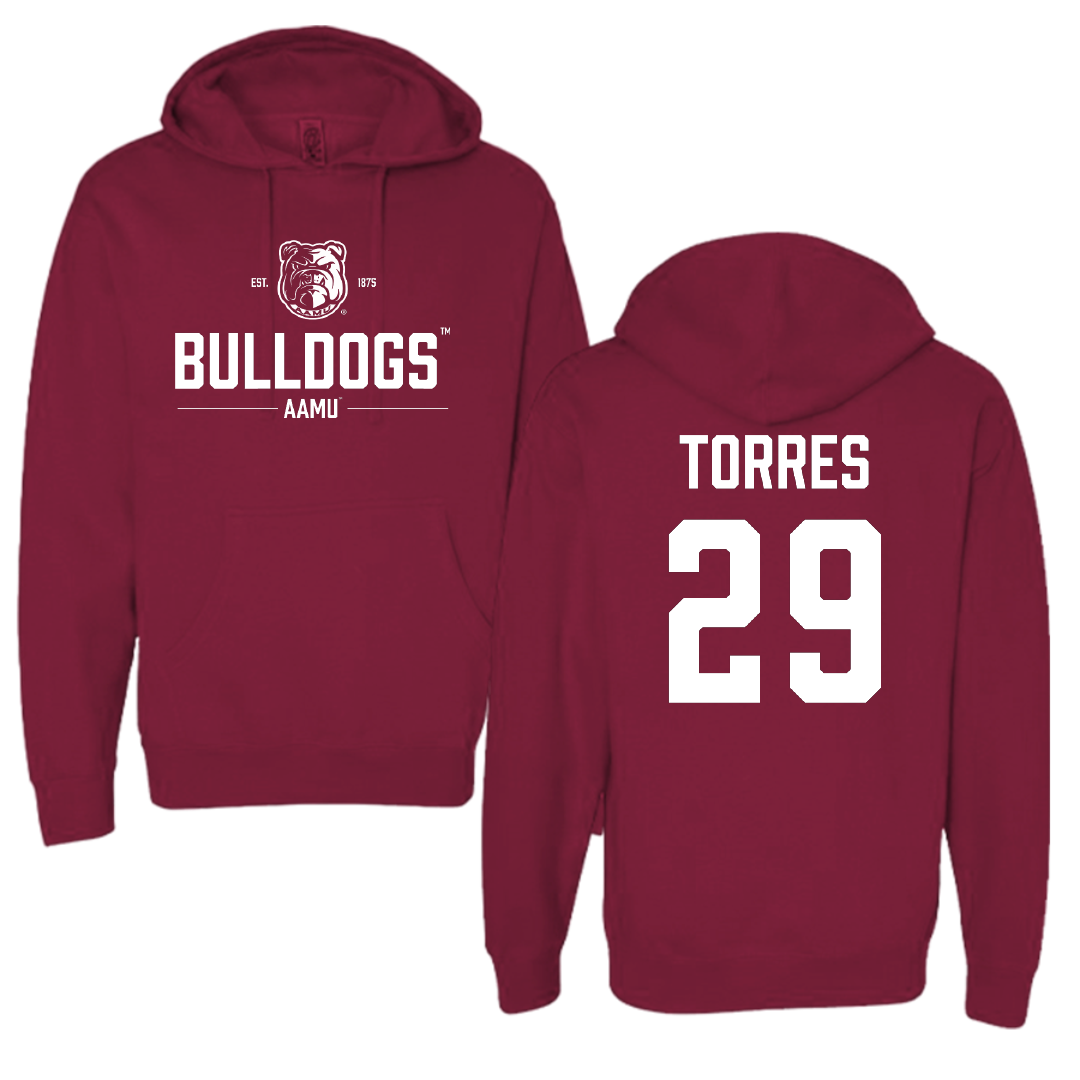 Alabama A&M University Baseball Maroon General Hoodie - #29 Antonio Torres